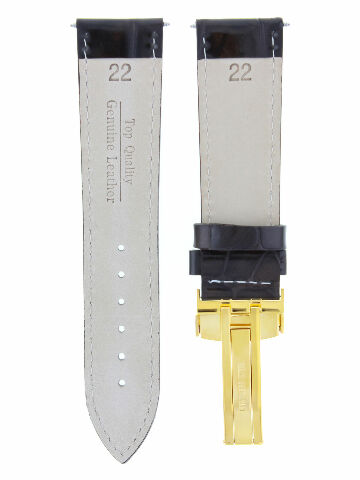17MM-24MM REPLACEMENT LEATHER WATCH BAND STRAP WITH CLASP FOR BAUME MERCIER GOLD