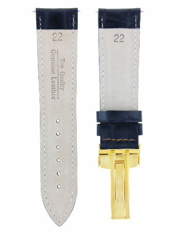 17MM-24MM REPLACEMENT LEATHER WATCH BAND STRAP WITH CLASP FOR BAUME MERCIER GOLD