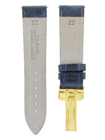 17MM-24MM REPLACEMENT LEATHER WATCH BAND STRAP WITH CLASP FOR BAUME MERCIER GOLD