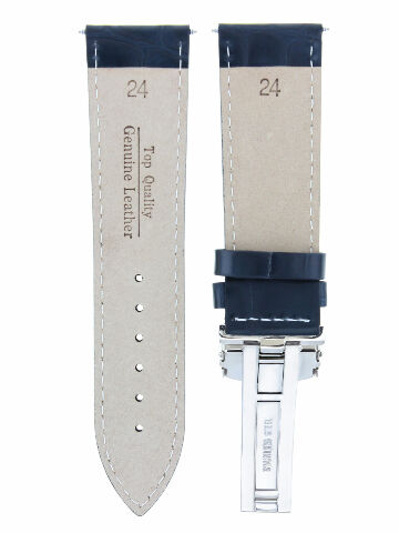 LEATHER BAND STRAP DEPLOY CLASP FOR EMPORIO ARMANI #1A 24MM
