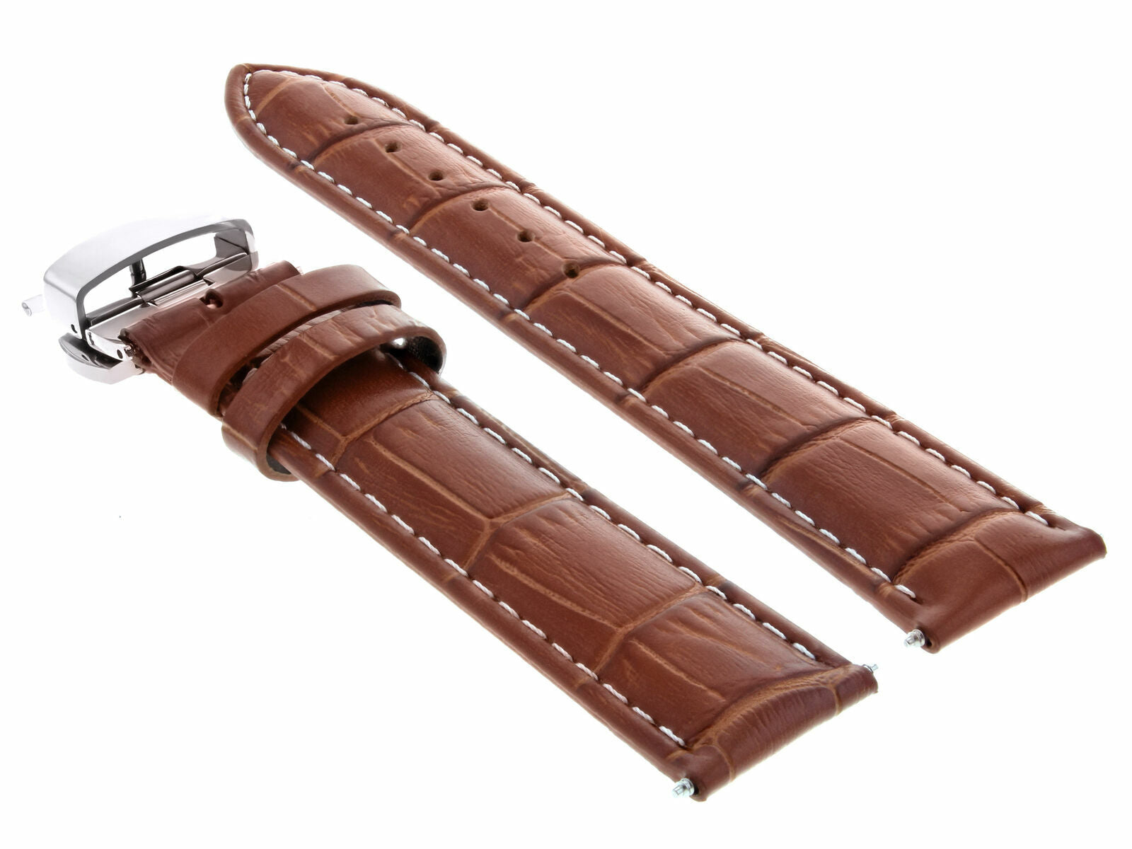 LEATHER BAND STRAP DEPLOYMENT CLASP FOR MOVADO 18MM