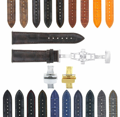 17-18-19-20-21-22-23-24MM GENUINE LEATHER WATCH STRAP BAND FOR SEIKO +  CLASP