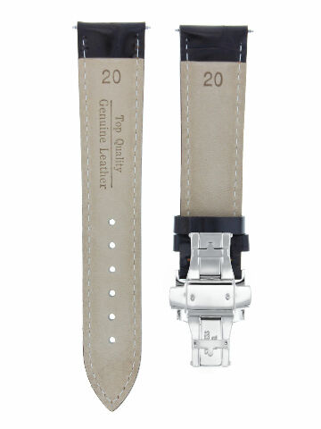LEATHER STRAP BAND DEPLOY CLASP FOR FRANCK MULLER 2B - 22MM