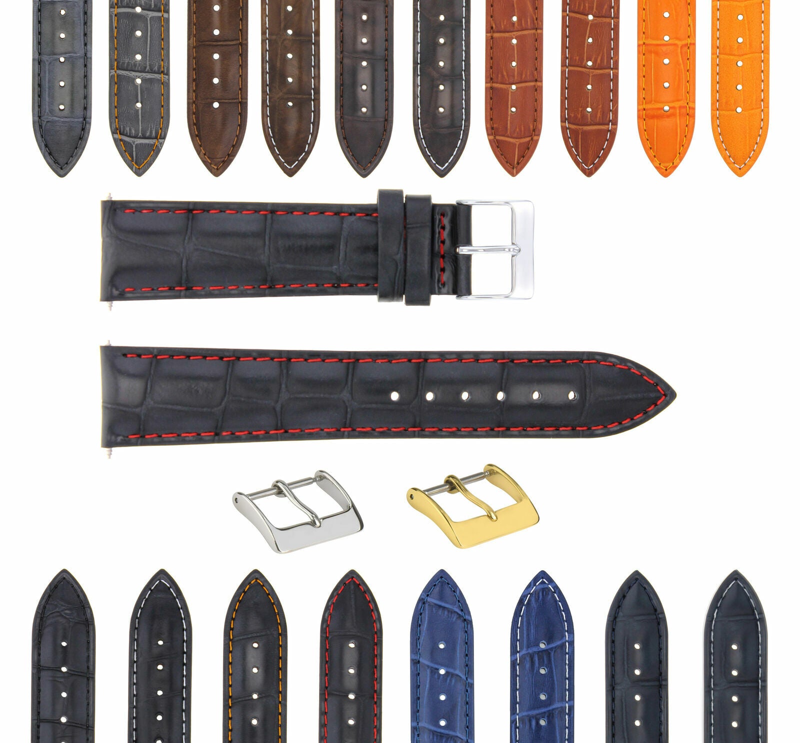 LEATHER WATCH BAND STRAP BAND FOR TISSOT PRS200 CHRONOGRAPH WATCH - 19MM