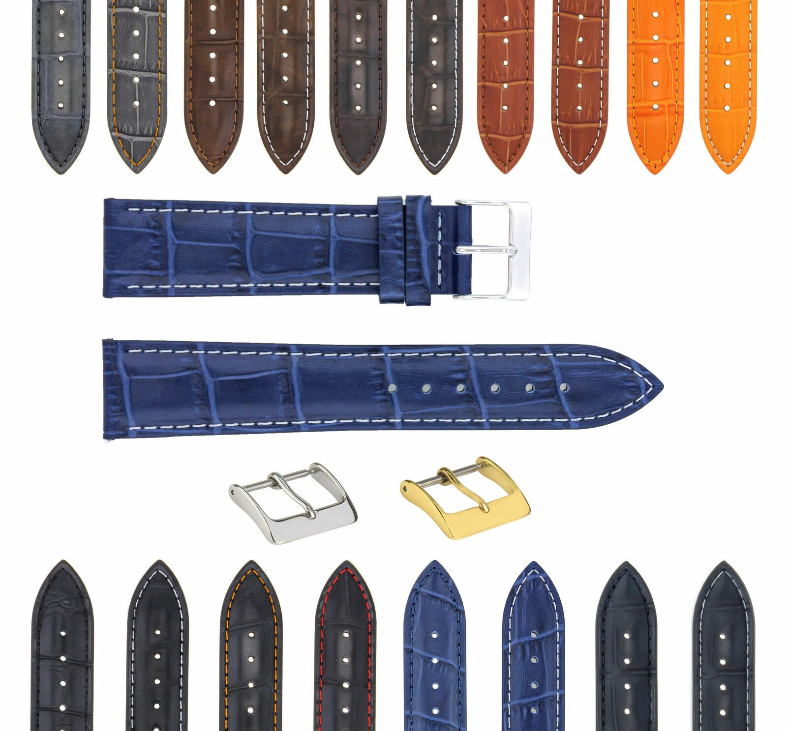LEATHER WATCH BAND STRAP BAND FOR TISSOT PRS200 CHRONOGRAPH WATCH - 19MM