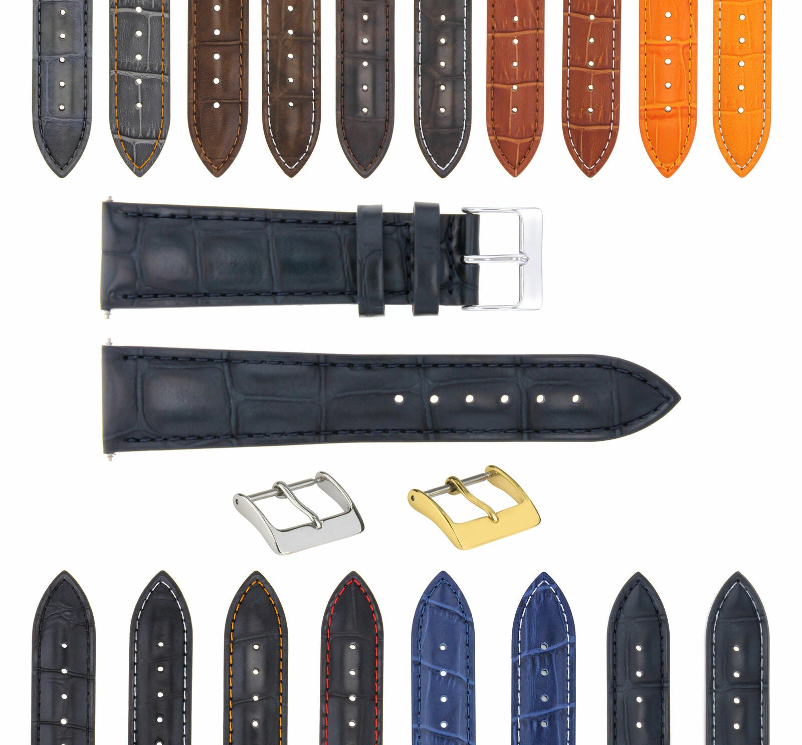 LEATHER WATCH BAND STRAP BAND FOR TISSOT PRS200 CHRONOGRAPH WATCH - 19MM