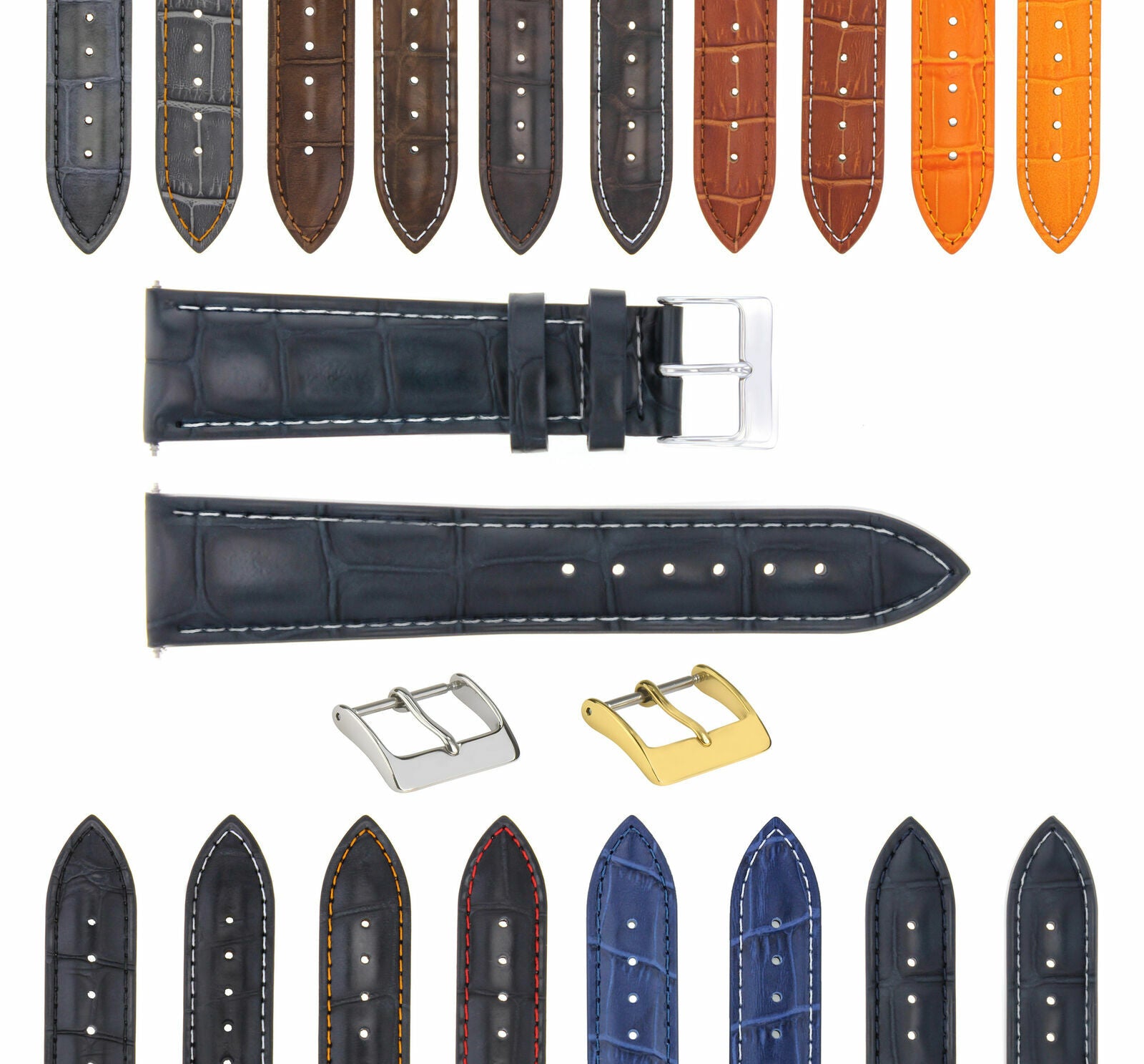 LEATHER WATCH BAND STRAP BAND FOR TISSOT PRS200 CHRONOGRAPH WATCH - 19MM