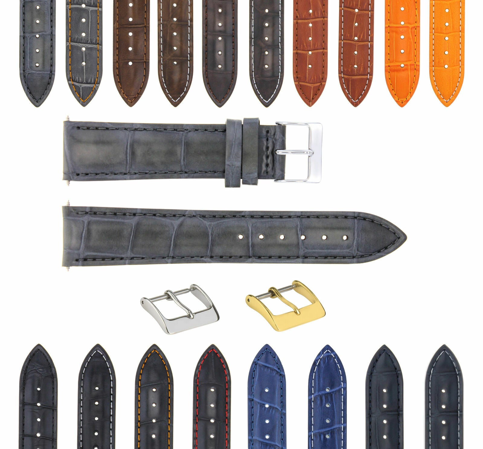 LEATHER WATCH BAND STRAP BAND FOR TISSOT PRS200 CHRONOGRAPH WATCH - 19MM