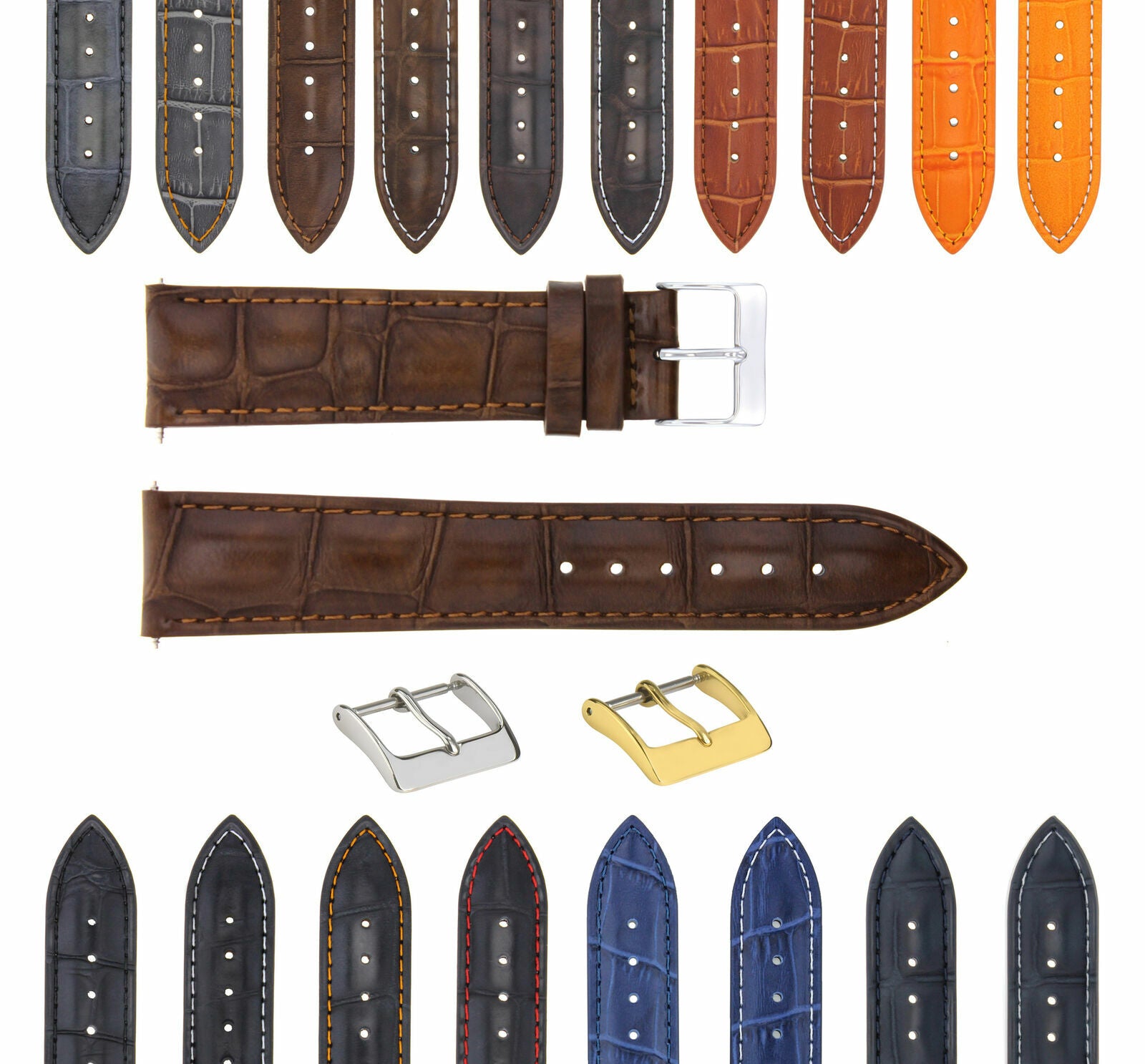 LEATHER WATCH BAND STRAP BAND FOR TISSOT PRS200 CHRONOGRAPH WATCH - 19MM