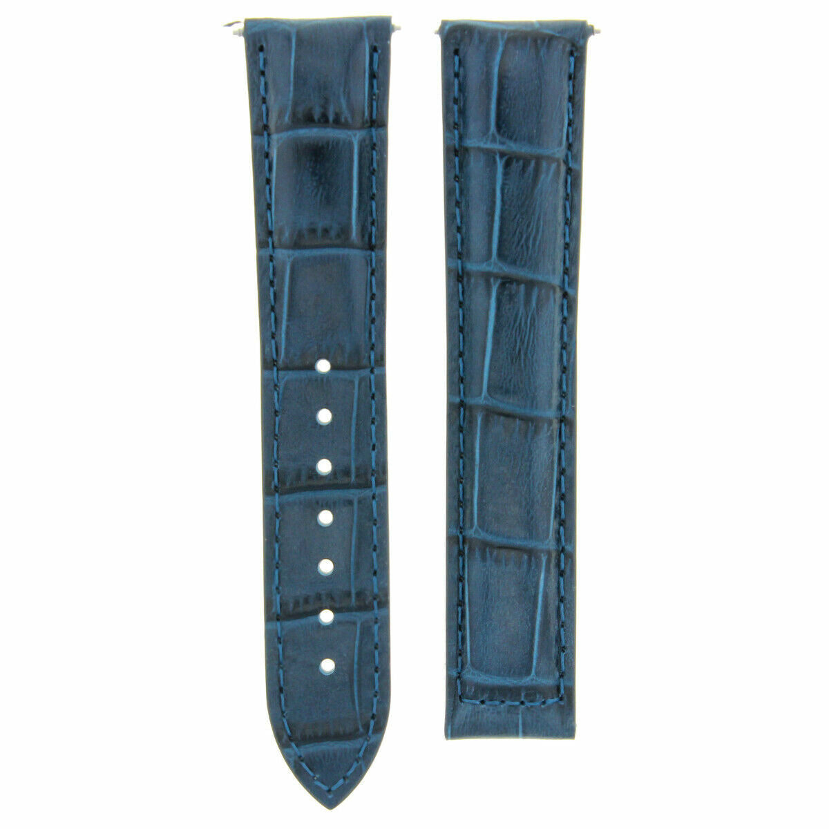 22MM LEATHER BAND STRAP FOR 22/18 IWC LAUREUS WATCH DEPLOYMENT CLASP BLUE