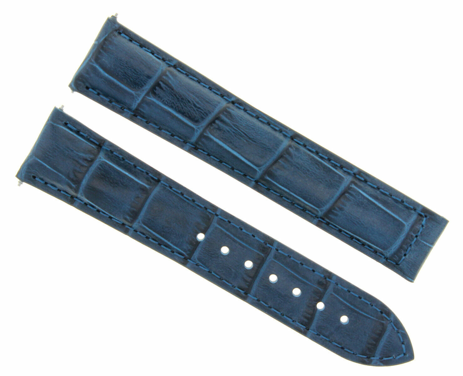 22MM LEATHER BAND STRAP FOR 22/18 IWC LAUREUS WATCH DEPLOYMENT CLASP BLUE