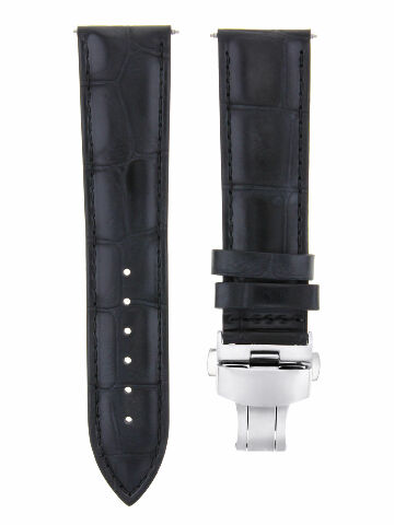 21MM LEATHER WATCH BAND STRAP FOR 42MM ROLEX SKYDWELLER 326934  326139 BLACK