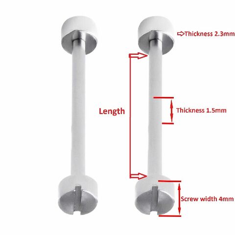 18,20,22,24,26,28,30MM 2 TUBE & SCREW PIN FOR CARTIER WATCH BAND REPLACEMENT