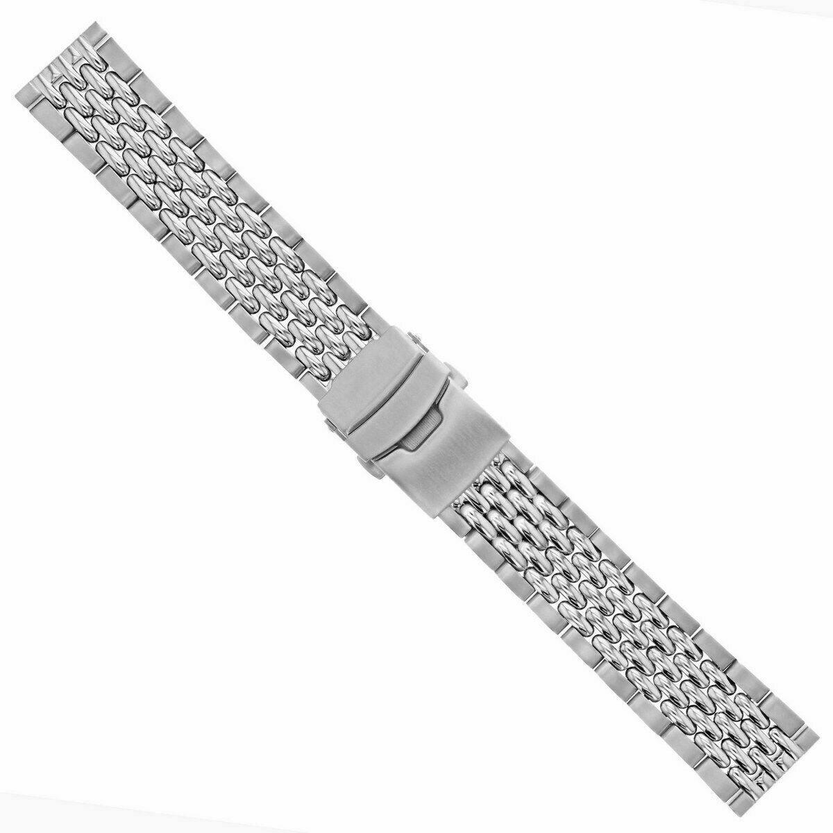 BEAD OF RICE WATCH BAND FOR NEW OR VINTAGE WATCHES IN 22MM STAINLESS STEEL