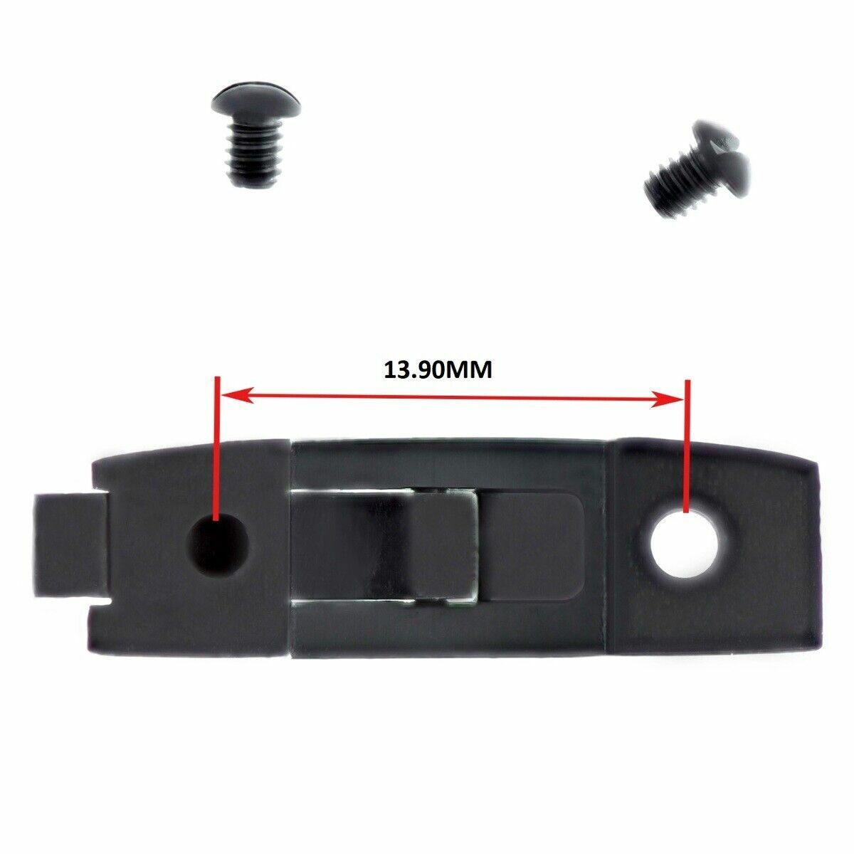 REPLACEMENT CROWN BRIDGE WATCH PART FOR PANERAI WATCHES BRUSH, SHINY, BLACK, Black, view 2