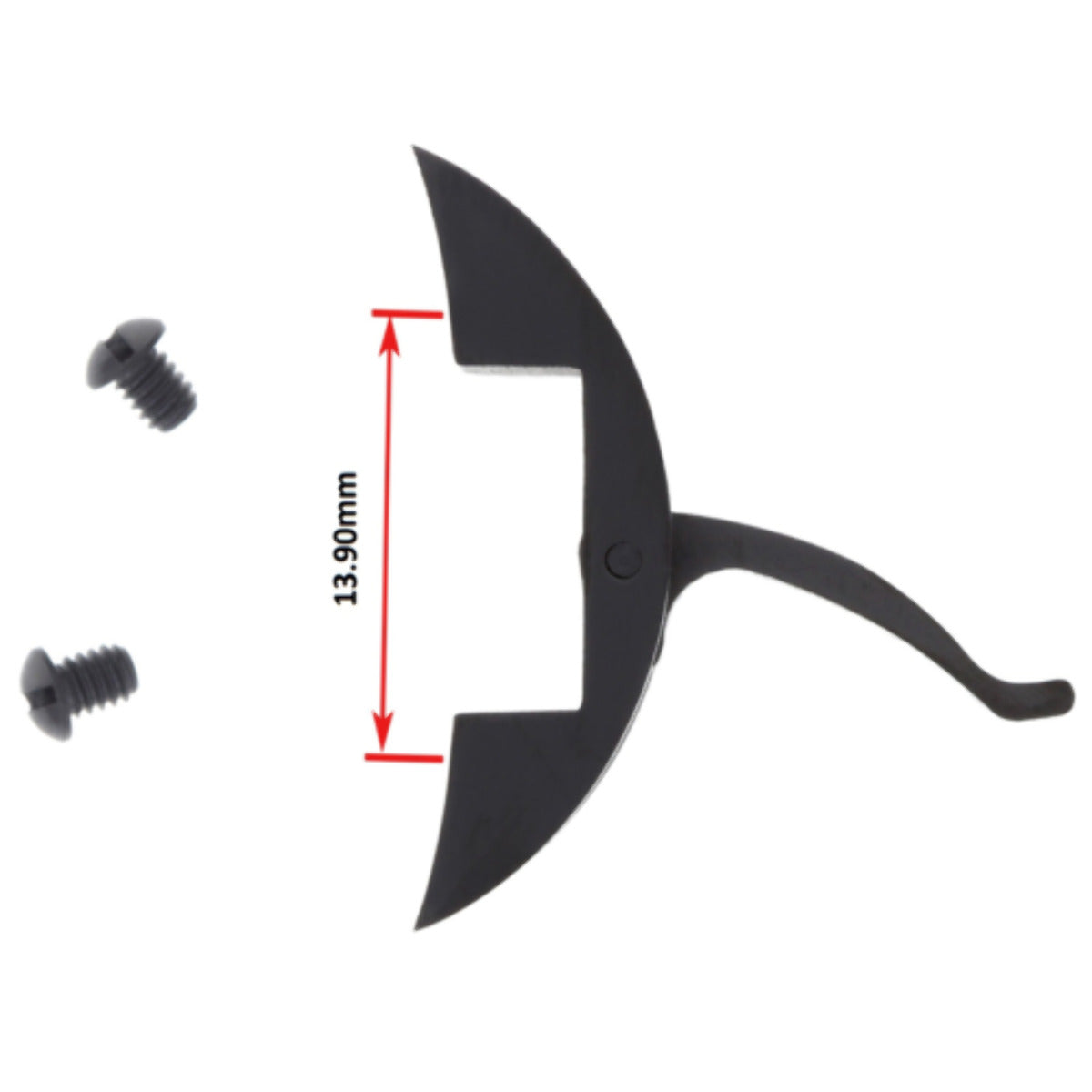 REPLACEMENT CROWN BRIDGE WATCH PART FOR PANERAI WATCHES BRUSH, SHINY, BLACK, Black, view 3