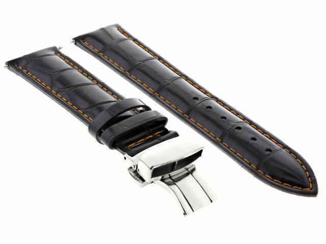 17MM-24MM REPLACEMENT LEATHER WATCH BAND STRAP WITH DEPLOYMENT CLASP FOR IWC