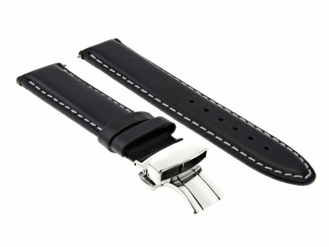 18-19-20-22-24MM CLASSIC MENS SMOOTH LEATHER WATCH BAND STRAP FOR DUNHILL CLASP