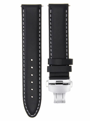 18MM-24MM CLASSIC MENS LEATHER WATCH BAND STRAP SMOOTH WITH CLASP FOR ANONIMO