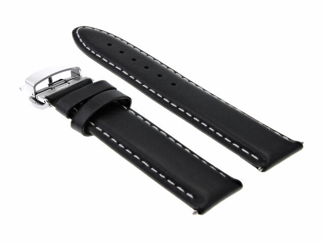 18MM-24MM CLASSIC MENS LEATHER WATCH BAND STRAP SMOOTH WITH CLASP FOR ANONIMO