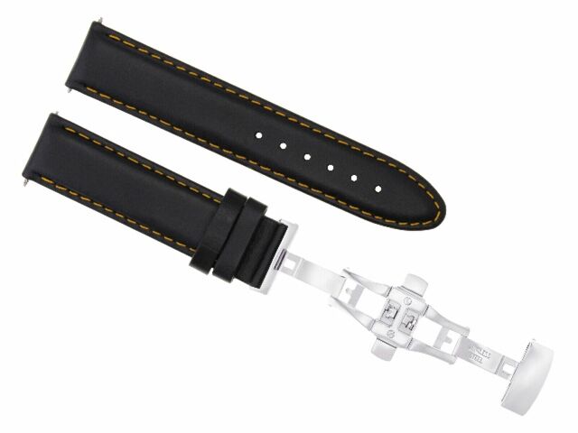 18MM-24MM CLASSIC MENS LEATHER WATCH BAND STRAP SMOOTH WITH CLASP FOR ANONIMO