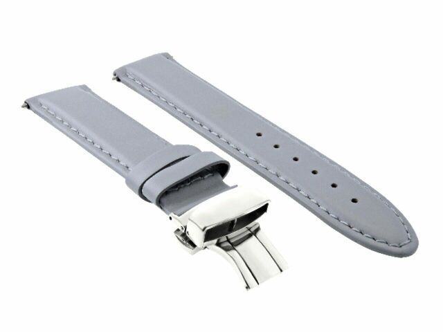 18MM-24MM CLASSIC MENS LEATHER WATCH BAND STRAP SMOOTH WITH CLASP FOR ANONIMO