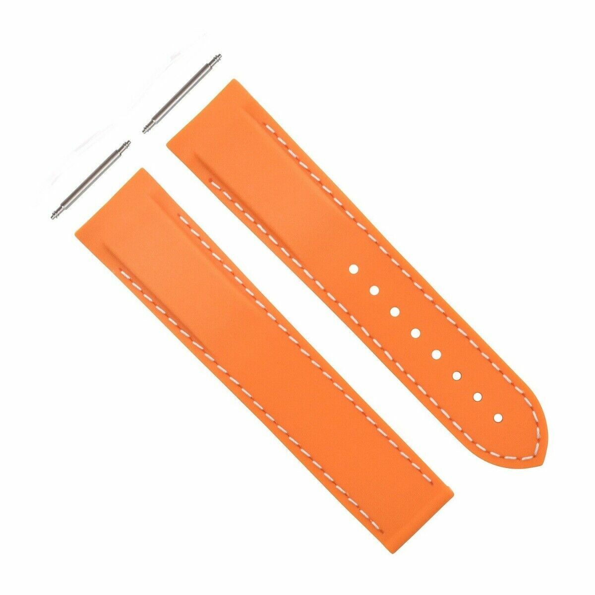 20-22MM Curved End Rubber Diver Strap Band for Omega Seamaster Planet Ocean Clasp