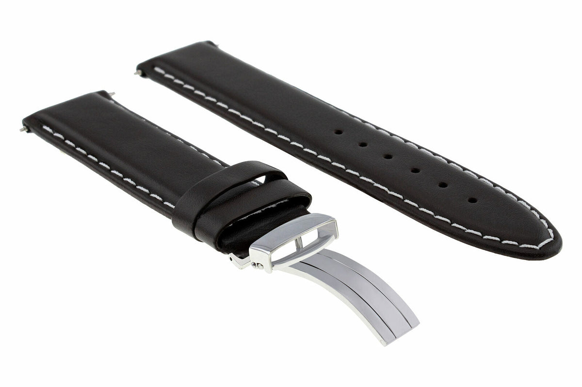 18MM 19MM 20MM 22MM 24MM CLASSIC MENS LEATHER WATCH BAND STRAP SMOOTH FOR CASIO