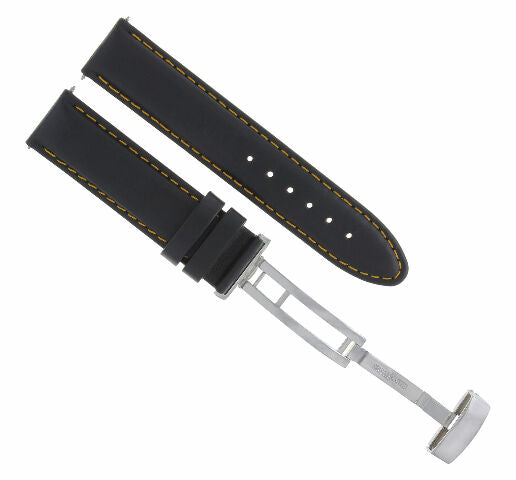 18MM 19MM 20MM 22MM 24MM LEATHER WATCH BAND STRAP SMOOTH WITH CLASP FOR LONGINES