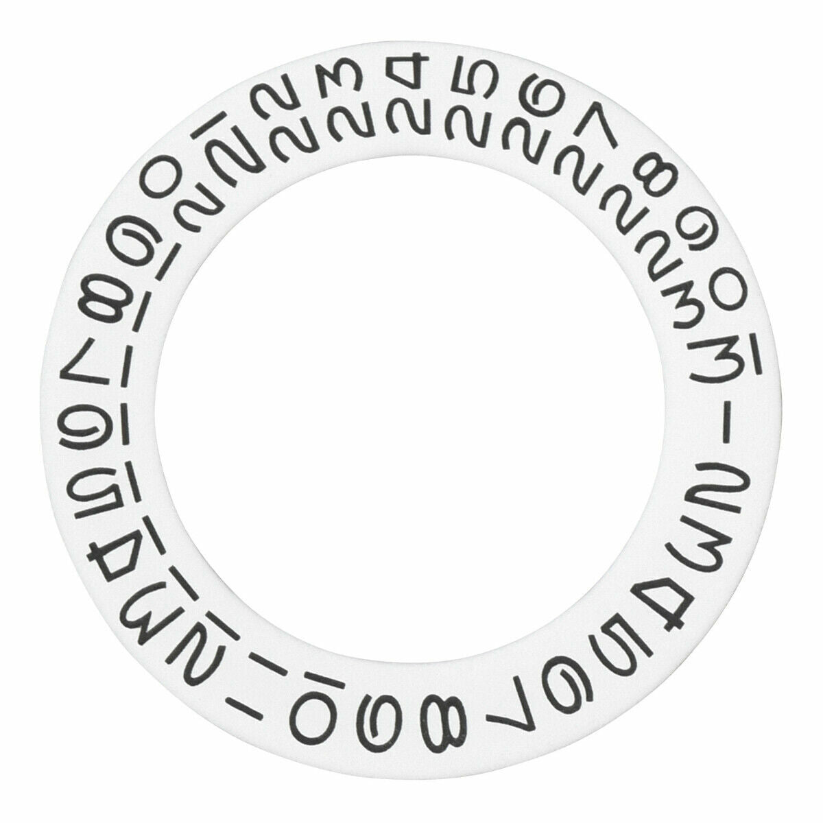 WHITE DATE DISC WHEEL OVERLAY FOR FIT ROLEX 3130 - 3135 DATEJUST DAYDATE GMT