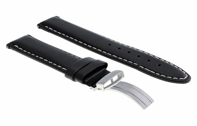 18MM 19MM 20MM 22MM 24MM LEATHER WATCH BAND STRAP SMOOTH WITH CLASP FOR CARTIER