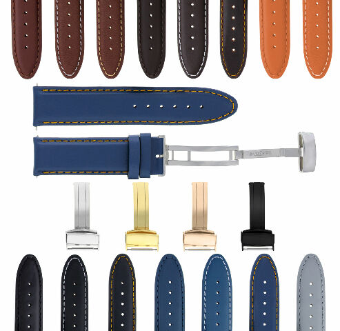18MM 19MM 20MM 22MM 24MM LEATHER WATCH BAND STRAP SMOOTH WITH CLASP FOR CARTIER