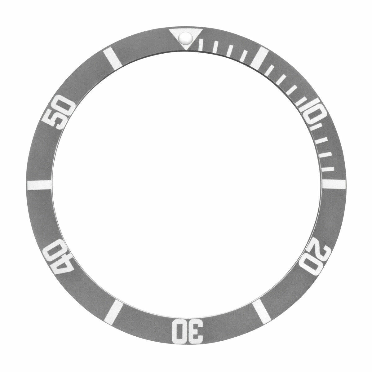 REPLACEMENT BEZEL INSERT FADED FAT FONT GRAY FOR WATCH 36.50MM X 30.40MM