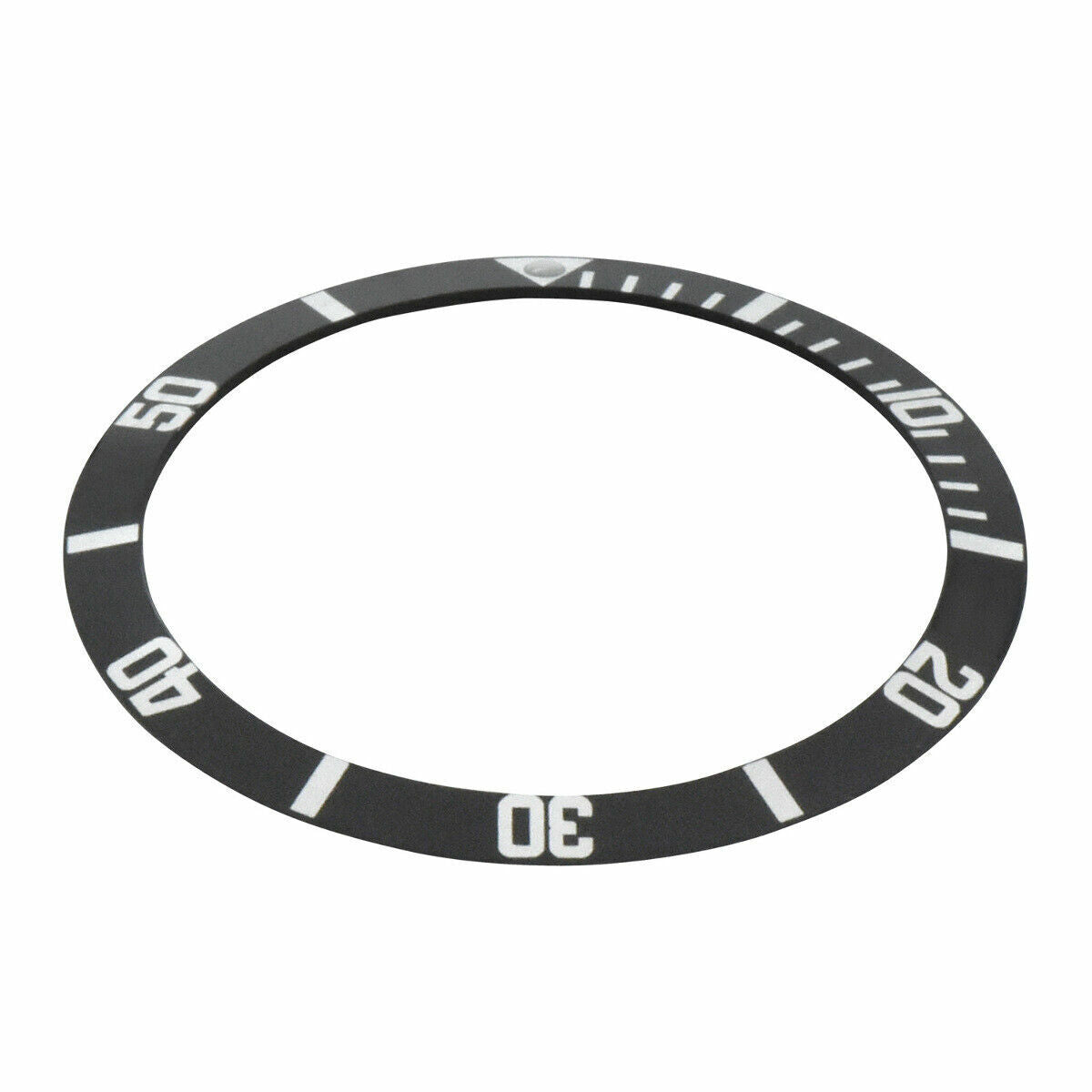REPLACEMENT BEZEL INSERT FAT FONT BLACK WITH PEARL FOR WATCH 36.50MM X 30.40MM