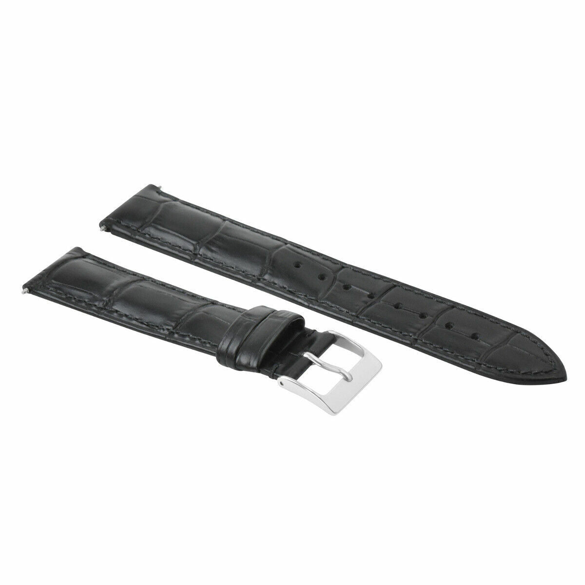 20MM LEATHER WATCH BAND STRAP FOR PATEK PHILLIPE WATCH BLACK 20/18MM LONG