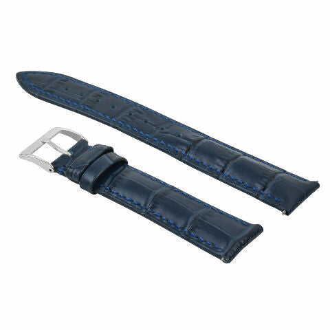 22MM LEATHER STRAP WATCH BAND STRAP FOR PATEK PHILLIPE  BLUE 22MM/18MM LONG