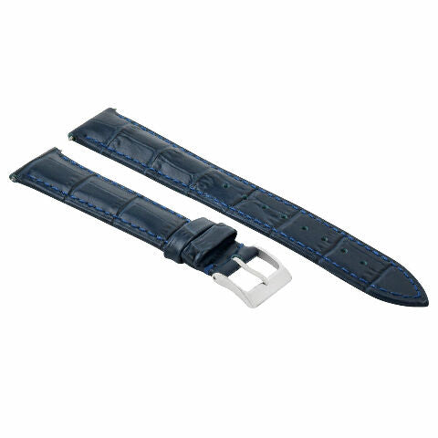 22MM LEATHER STRAP WATCH BAND STRAP FOR PATEK PHILLIPE  BLUE 22MM/18MM LONG