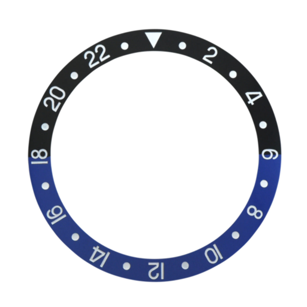 REPLACEMENT BEZEL INSERT BLACK/BLUE CERAMIC FOR WATCH 37.50MM X 30.70MM