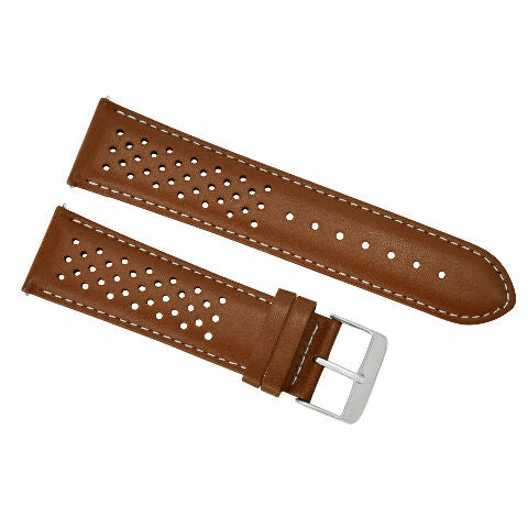 19MM FOR TAG HEUER CARRERA PERFORATED LEATHER STRAP WATCHBAND QUICK RELEASE BLAC