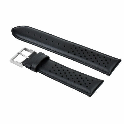 20MM FOR TAG HEUER CARRERA PERFORATED LEATHER STRAP WATCHBAND QUICK RELEASE BLAC