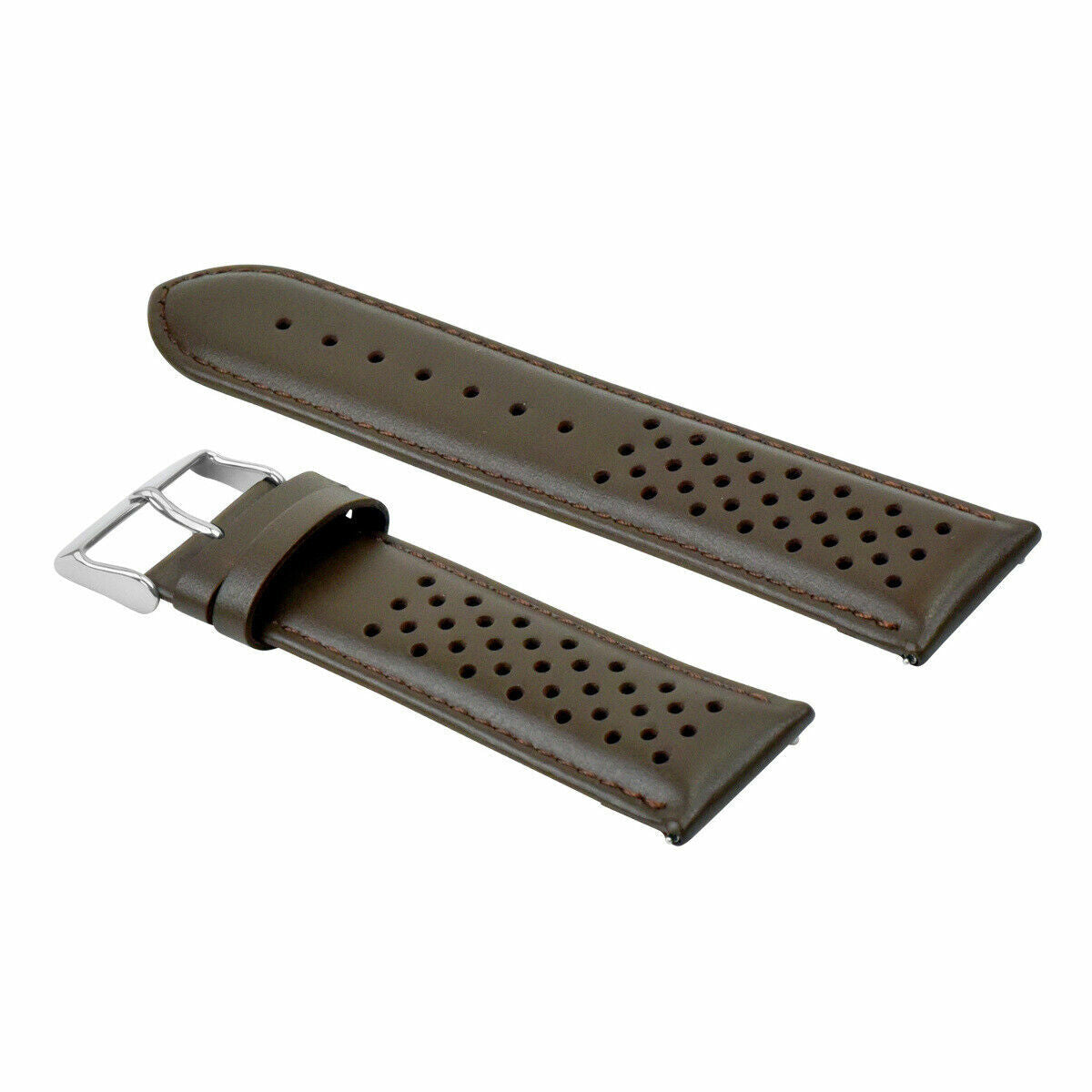 22MM FOR TAG HEUER CARRERA PERFORATED LEATHER STRAP WATCHBAND QUICK RELEASE BROW