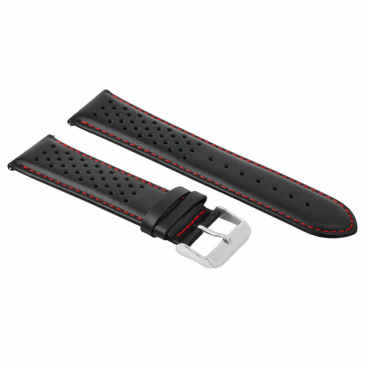 23MM FOR TAG HEUER PERFORATED LEATHER STRAP WATCHBAND QUICK RELEASE BLACK
