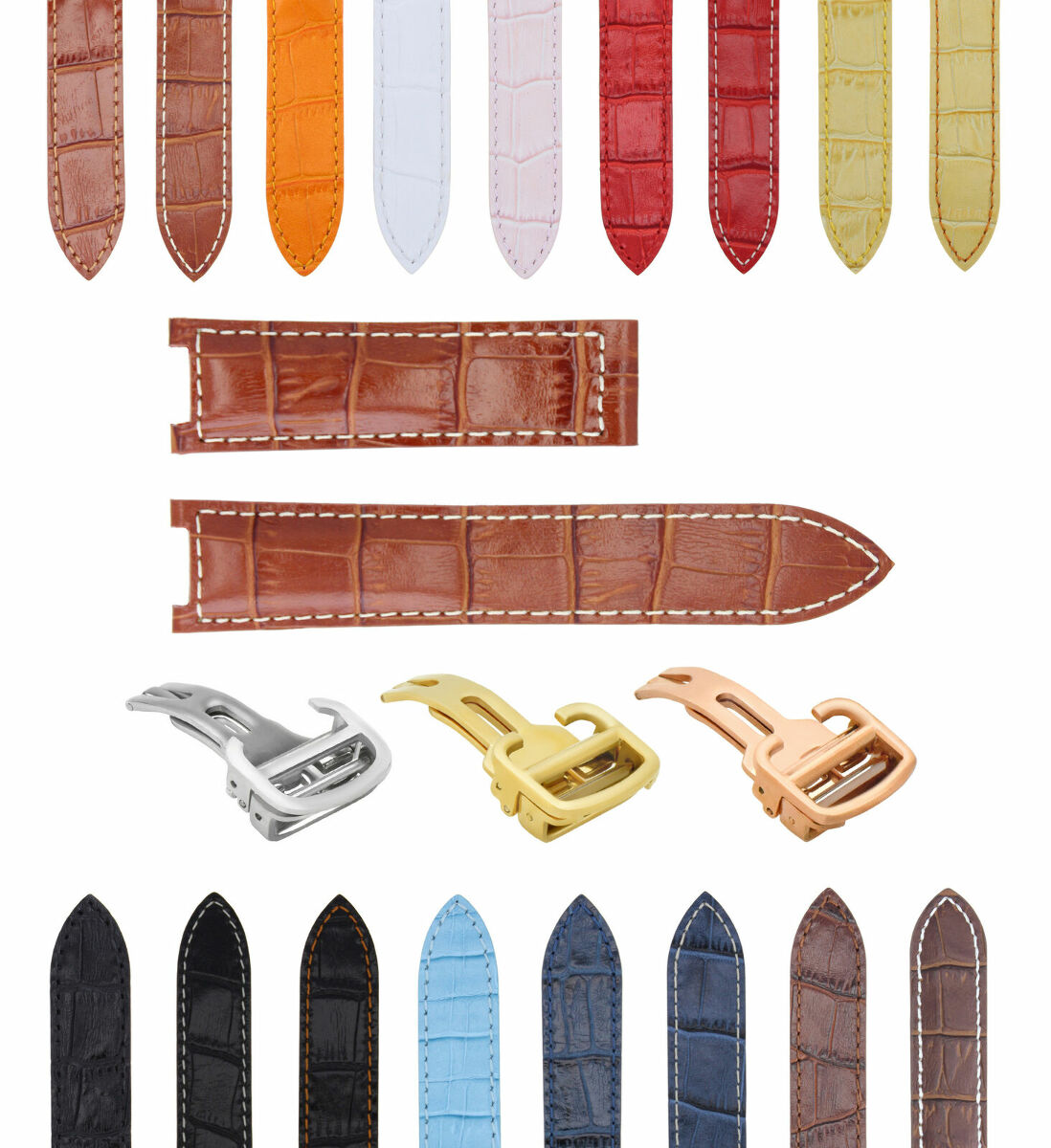 18-20-21MM LEATHER WATCH BAND STRAP FITS CARTIER PASHA  35-38-42MM CHRONOGRAPH