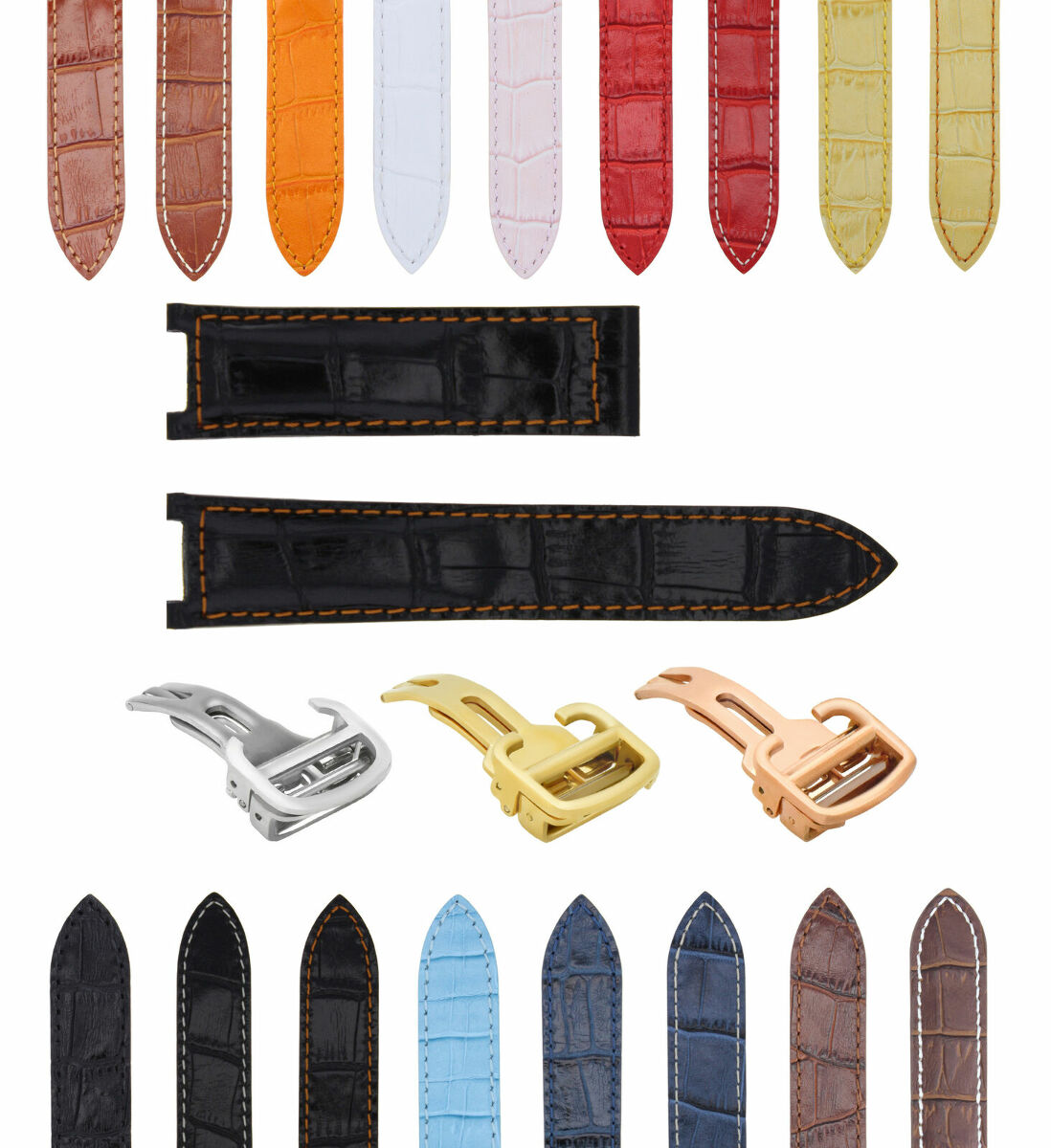 LEATHER WATCH BAND STRAP FITS CARTIER PASHA 35-38-42MM CHRONOGRAPH - 20MM