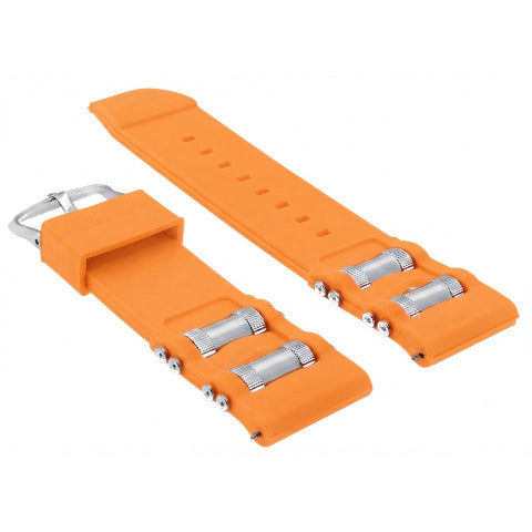 26MM SILICONE RUBBER RUSSIAN BAND STRAP FOR INVICTA 1800 1201 1805 1845 1959 ORANGE