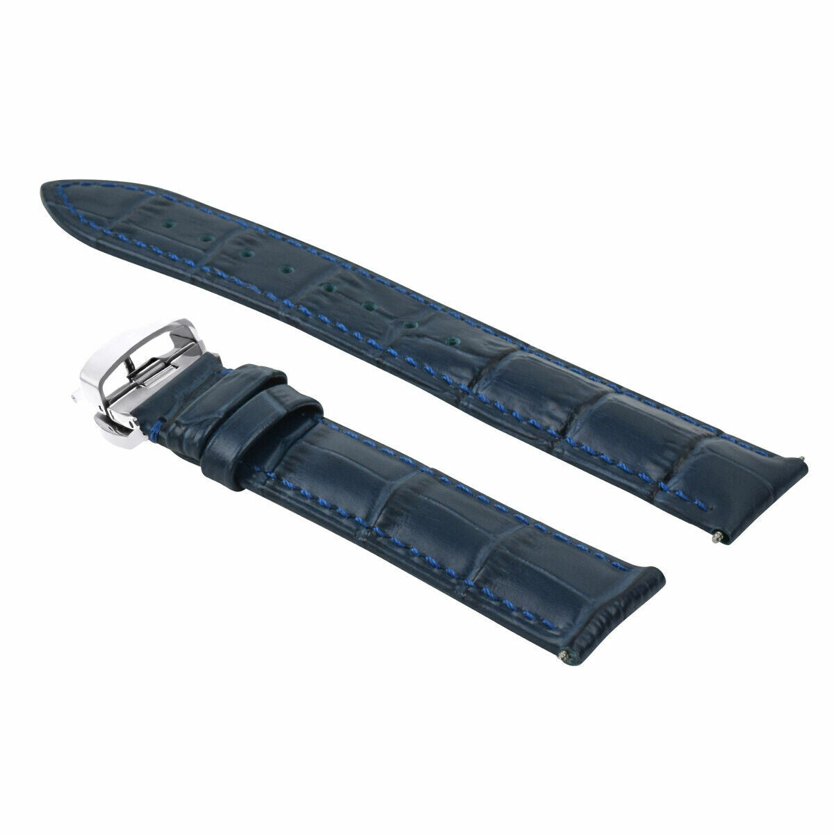 20-22-24MM LEATHER WATCH BAND STRAP FOR PATEK PHILIPPE + DEPLOYMENT CLASP