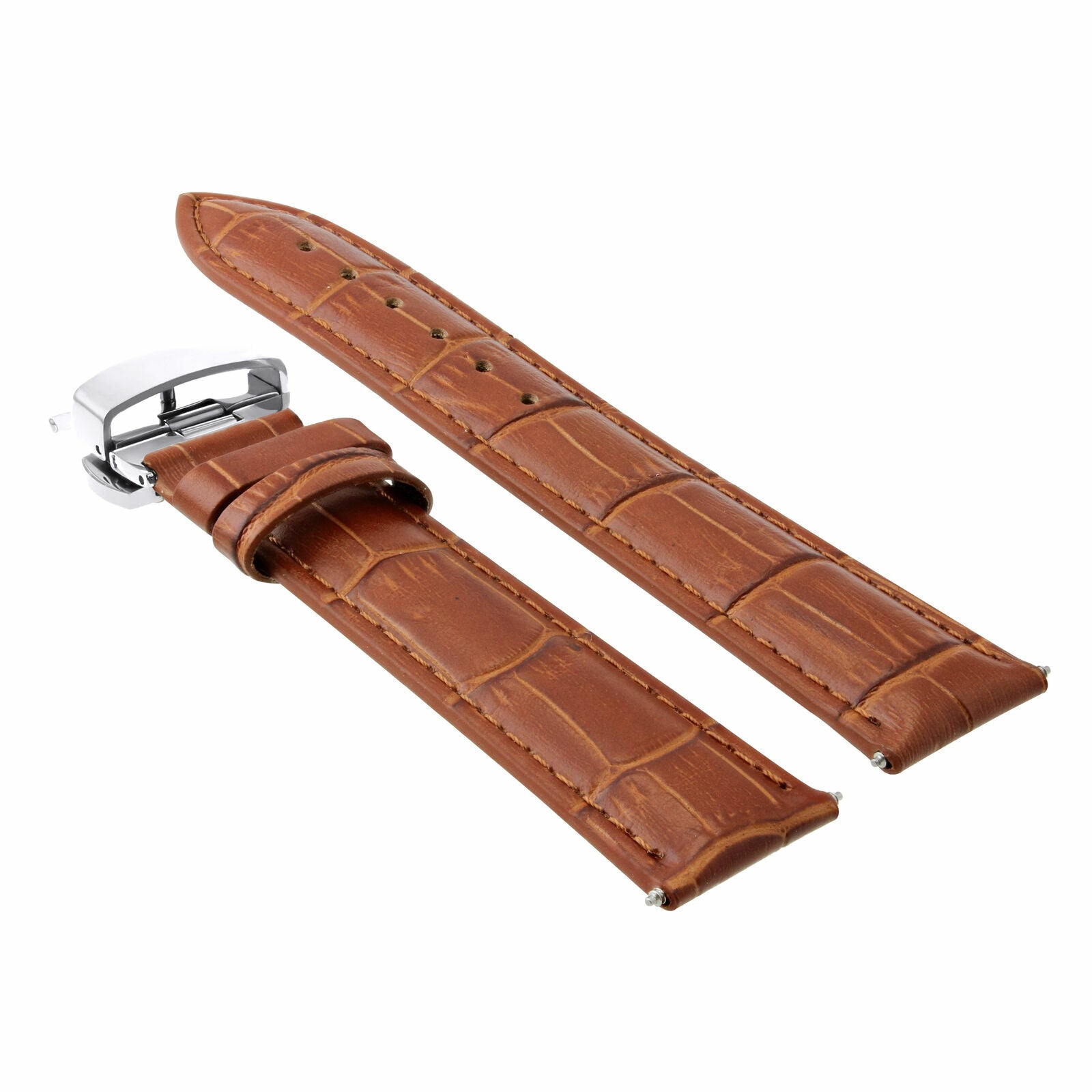 20-22-24MM LEATHER WATCH BAND STRAP FOR PATEK PHILIPPE + DEPLOYMENT CLASP