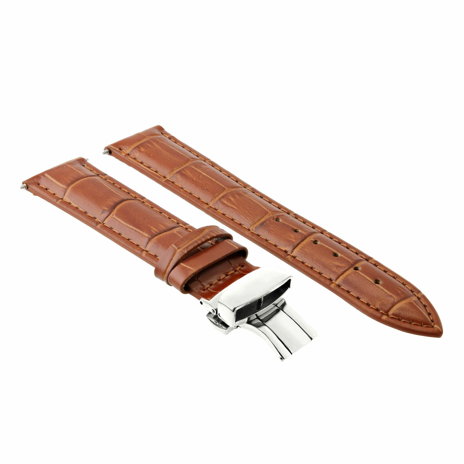 20-22-24MM LEATHER WATCH BAND STRAP FOR PATEK PHILIPPE + DEPLOYMENT CLASP