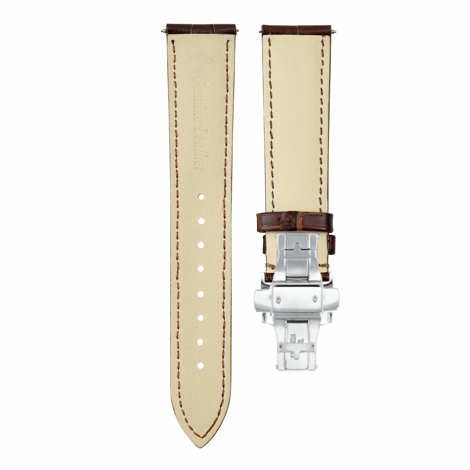 20-22-24MM LEATHER WATCH BAND STRAP FOR PATEK PHILIPPE + DEPLOYMENT CLASP