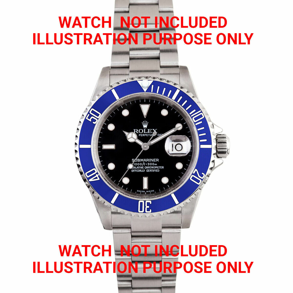 REPLACEMENT BEZEL INSERT BLUE WITH SILVER FONT CERAMIC FOR WATCH 41MM X 30.50MM